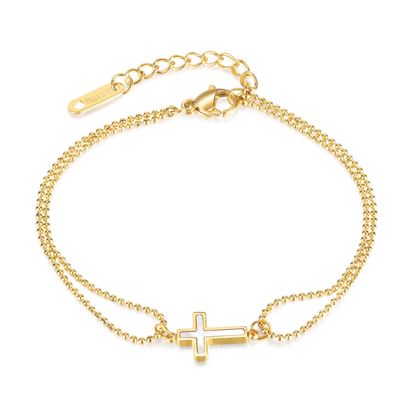 Double-layer Beads Chain Titanium Steel Bracelet