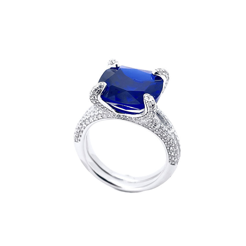 Fashion Grandmother Green High Carbon Diamond Female Ring