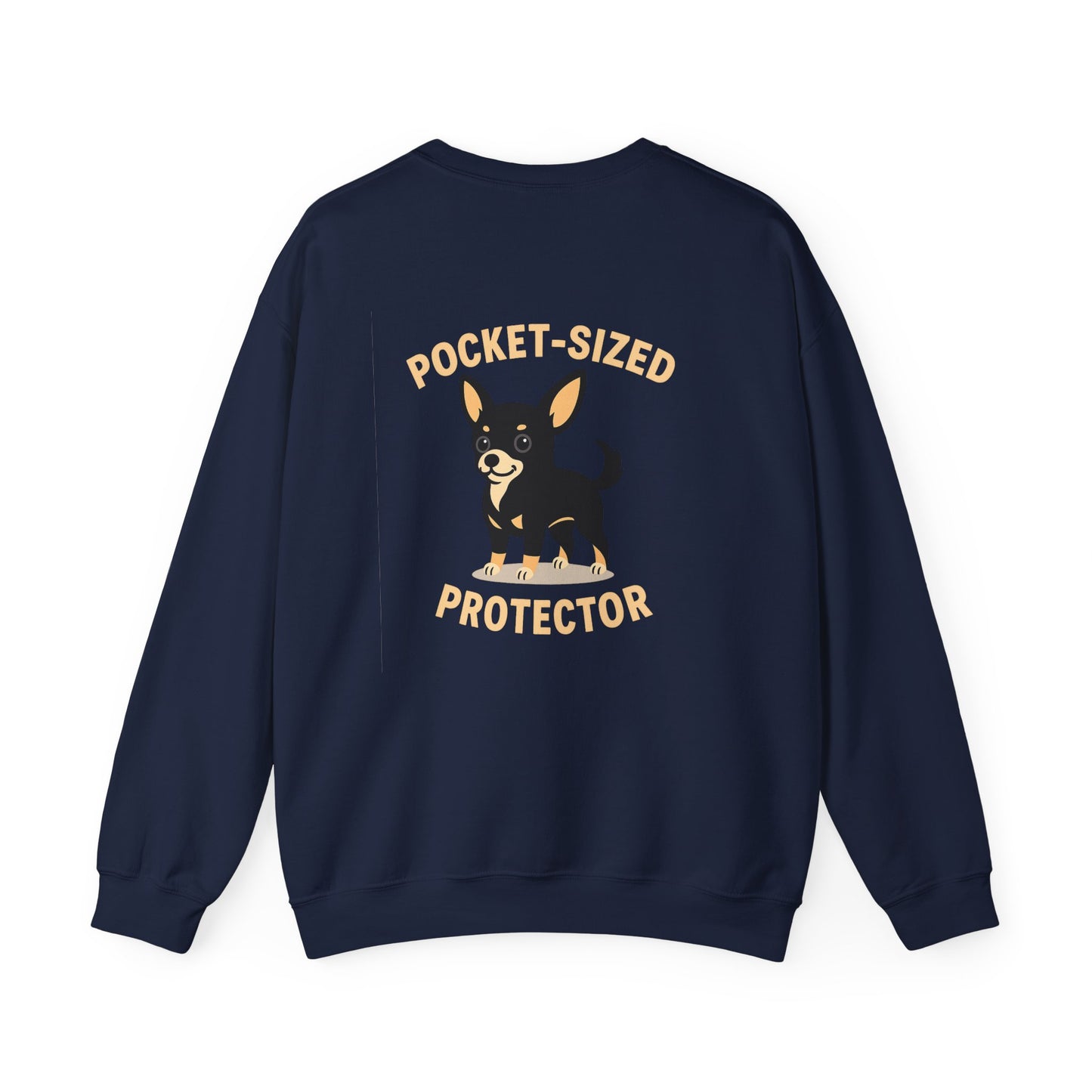 Pocket-Sized Protector Sweatshirt — Cute Chihuahua Graphic Crewneck