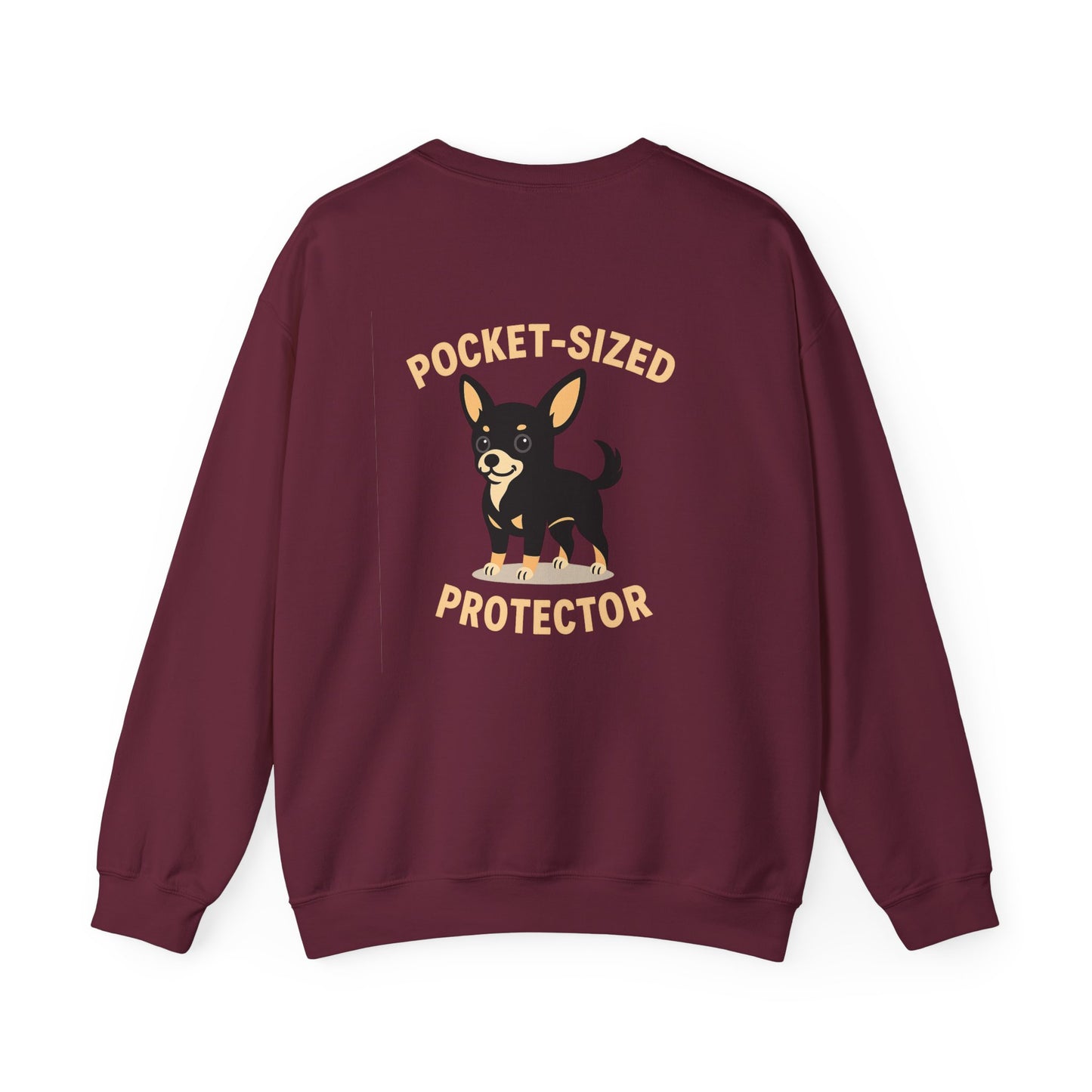 Pocket-Sized Protector Sweatshirt — Cute Chihuahua Graphic Crewneck