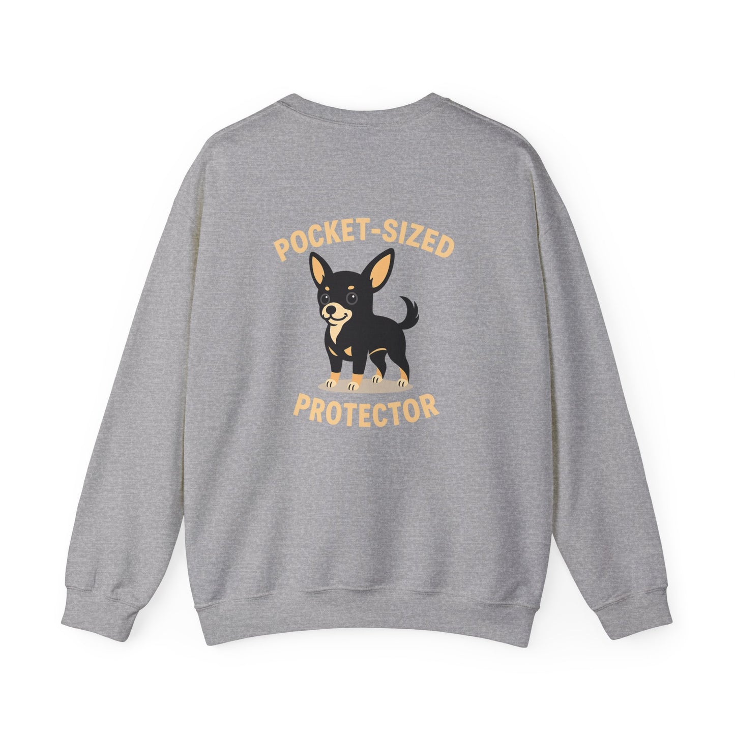 Pocket-Sized Protector Sweatshirt — Cute Chihuahua Graphic Crewneck