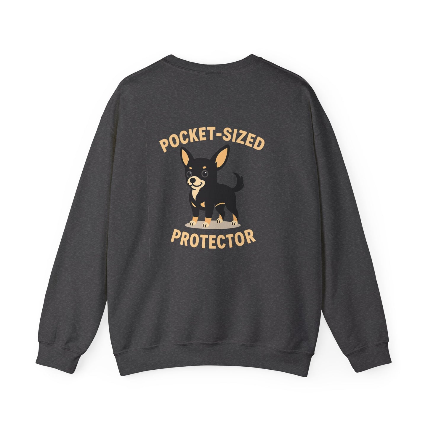 Pocket-Sized Protector Sweatshirt — Cute Chihuahua Graphic Crewneck